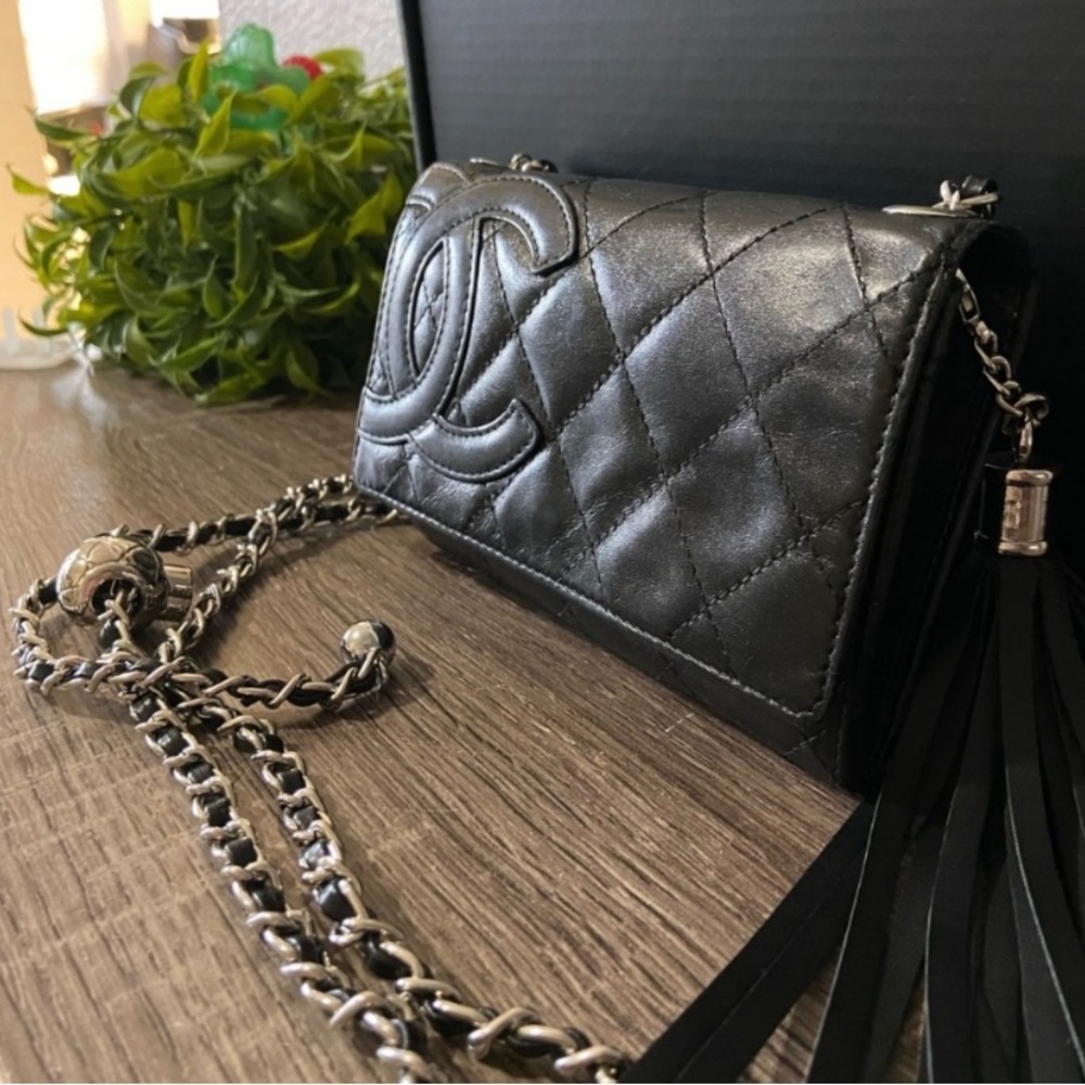 🖤Chanel Cambon Quilted Wallet Revamp Chain Crossbody to Belt Bag On Shoulder - Picture 5 of 13
